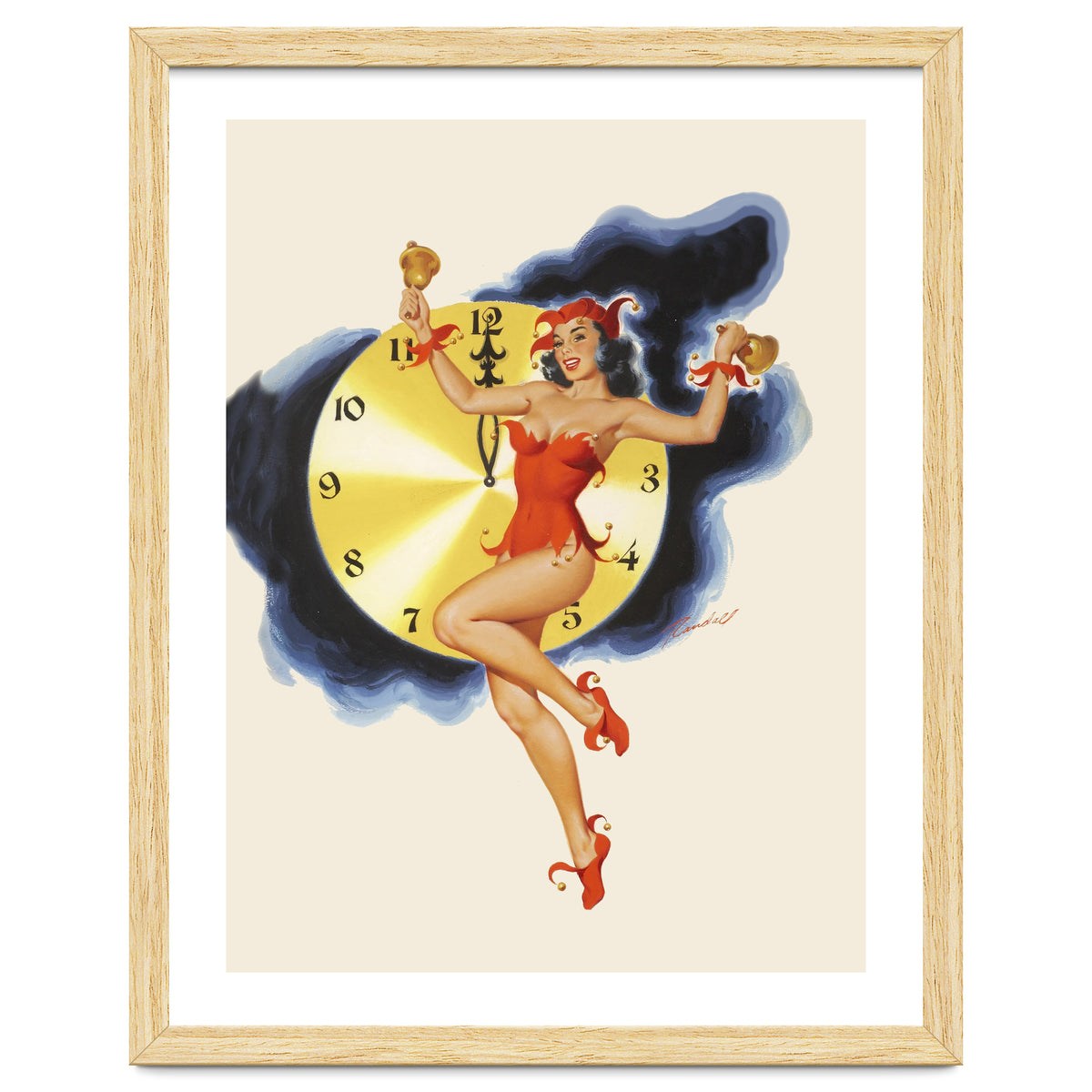Pinup Girl Celebrating New Year