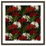 Red and White Spider Lily Flower Print Elegant Botanical Japanese Inspired Floral Artwork thumbnail