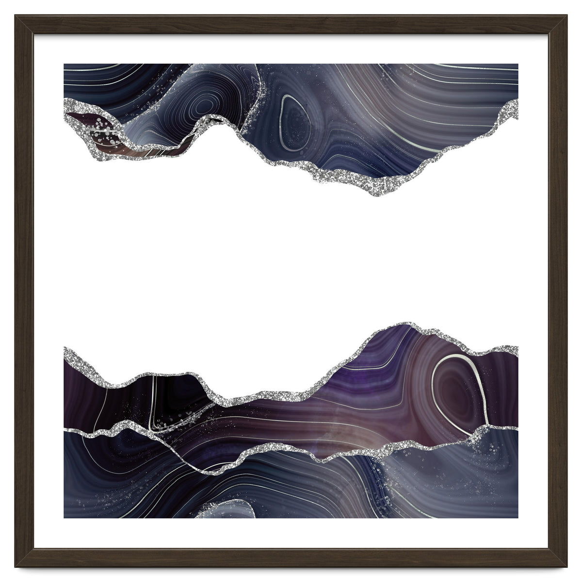 Black & Silver Glitter Agate Texture 08