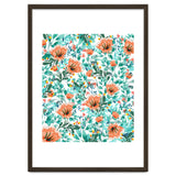 Tangerine Dreams, Orange & Mint Botanical Jungle Watercolor Painting, Colorful Plants Floral Summer thumbnail