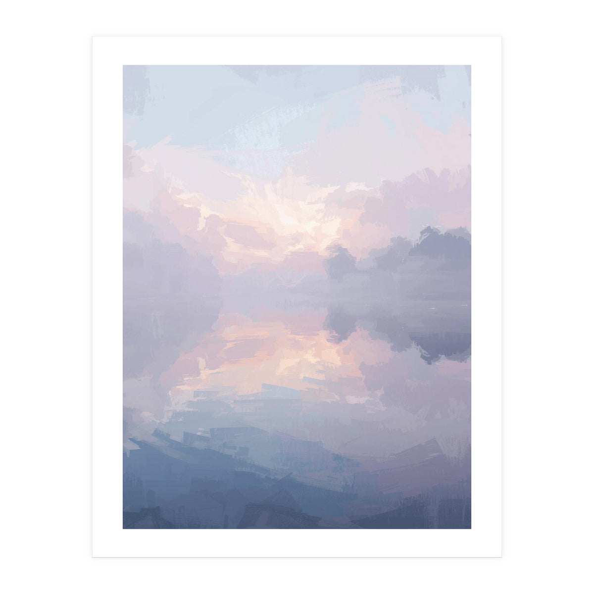 Ethereal Misty Lakeside at Dawn (Print Only)