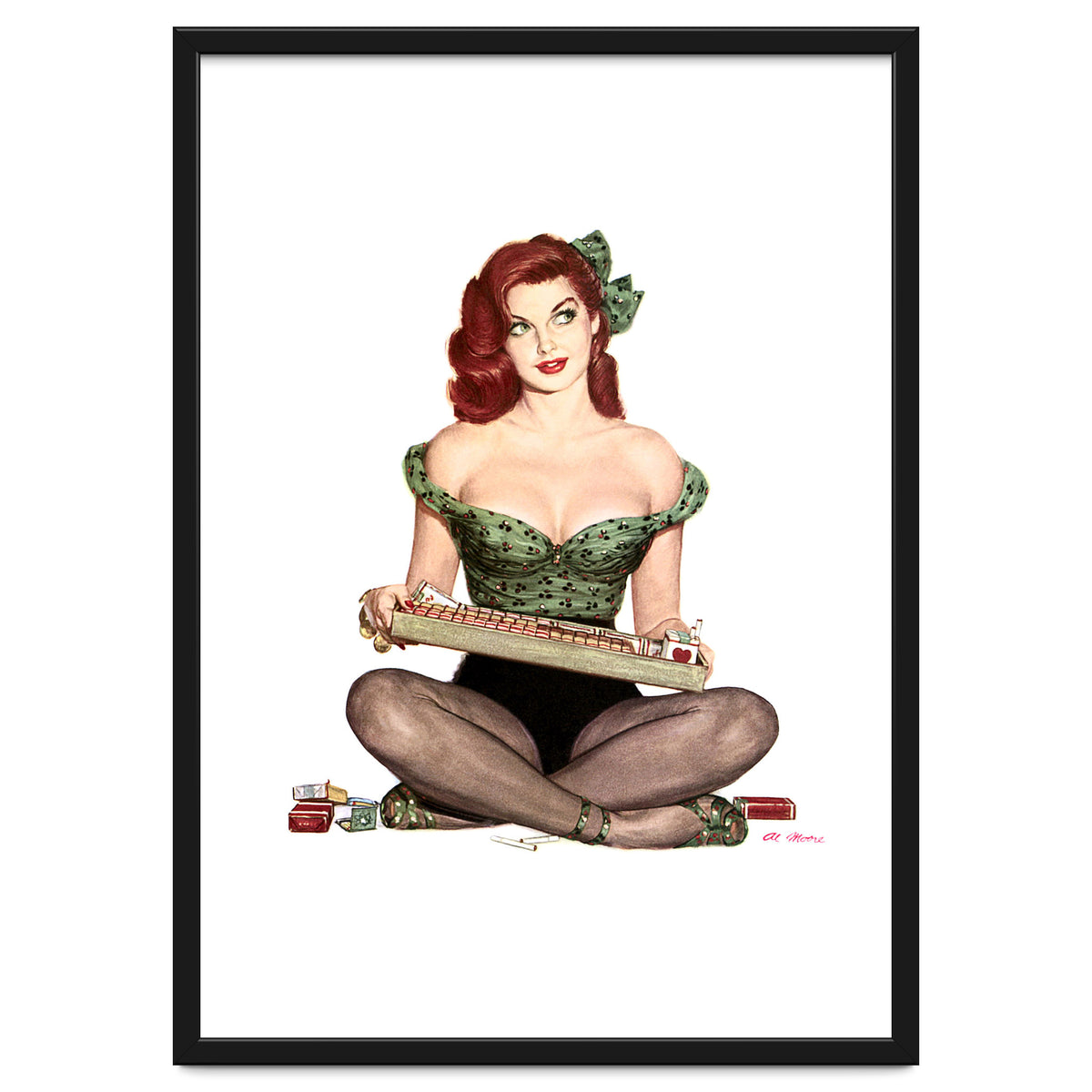 Pinup Sexy Girl Selling Cigarettes