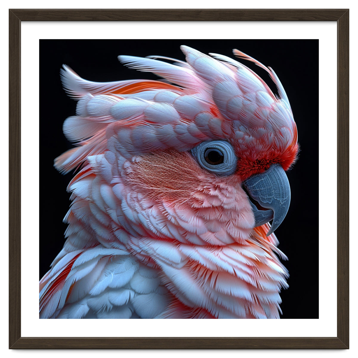 Pink Cockatoo Parrot Close Up Portrait Feather