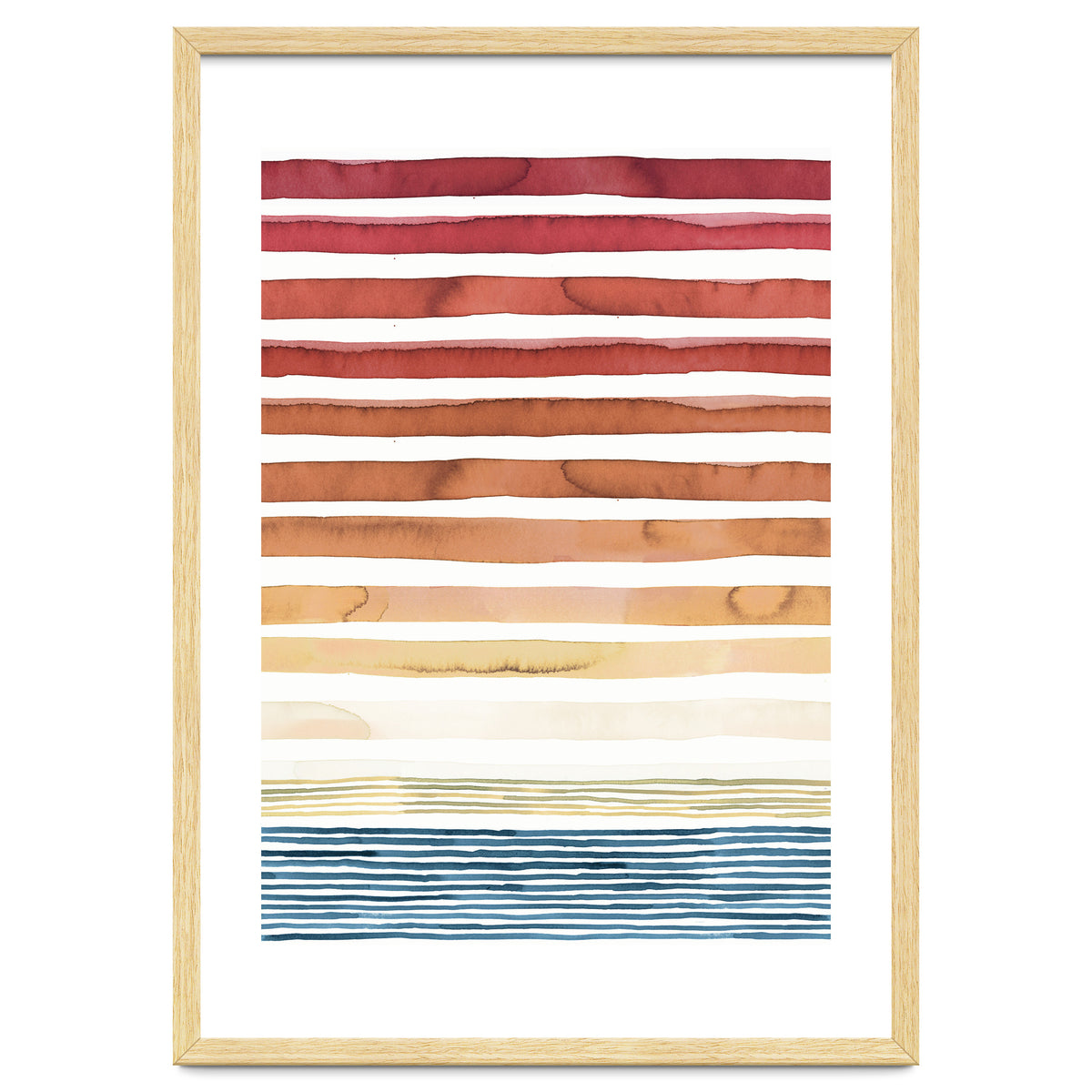 Watercolour Sunset Stripes Orange