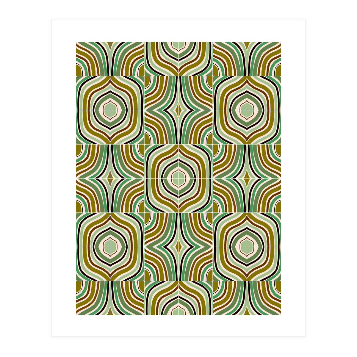 Jade Retro Rainbow Tiles (Print Only)