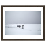 No lifeguards on the sign board in the winter snow beach thumbnail