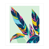Dopamine Botanical, Colorful Tropical Banana Leaves, Plants Jungle Eclectic Contemporary, Bohemian Nature Forest (Print Only) thumbnail