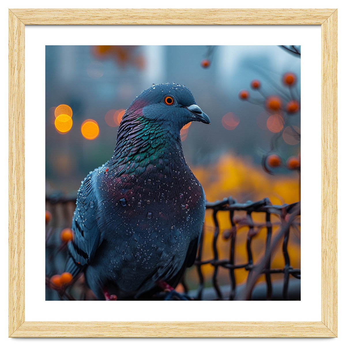 Pigeon With Water Droplets