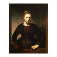 Rembrandt Harmenszoon van Rijn / 'Young Girl at an Open Half-Door', 1645. (Print Only)