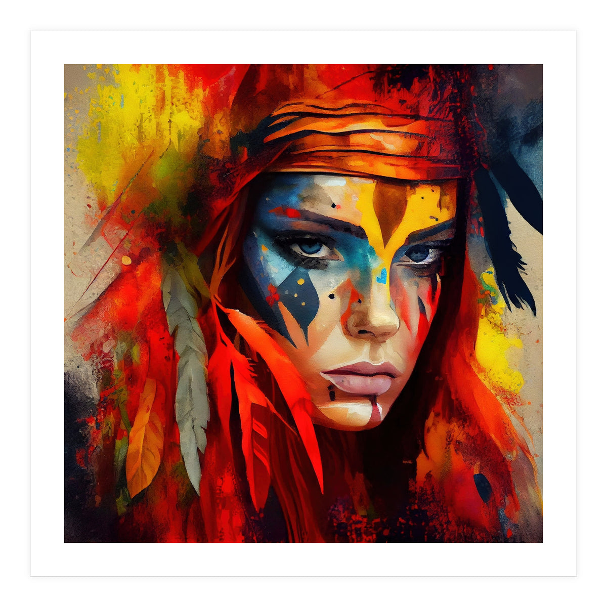 Powerful American Native Woman #1 (Print Only)