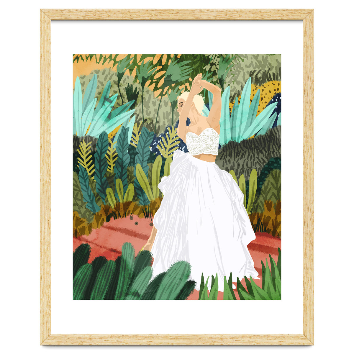 Forest Bride | Jungle Wedding Painting | Travel Solo | Blonde Woman Dancing Joy