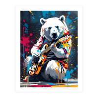 Polar Bear Playing Guitar, Graffiti (Print Only)