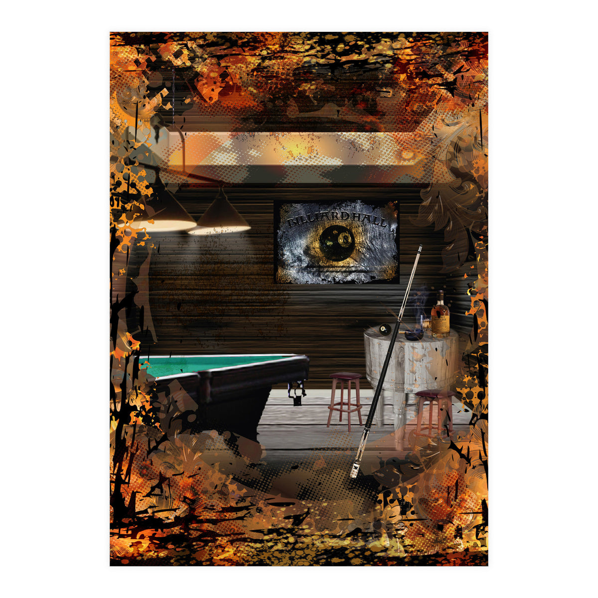 Billiards Pool Hall (Print Only)