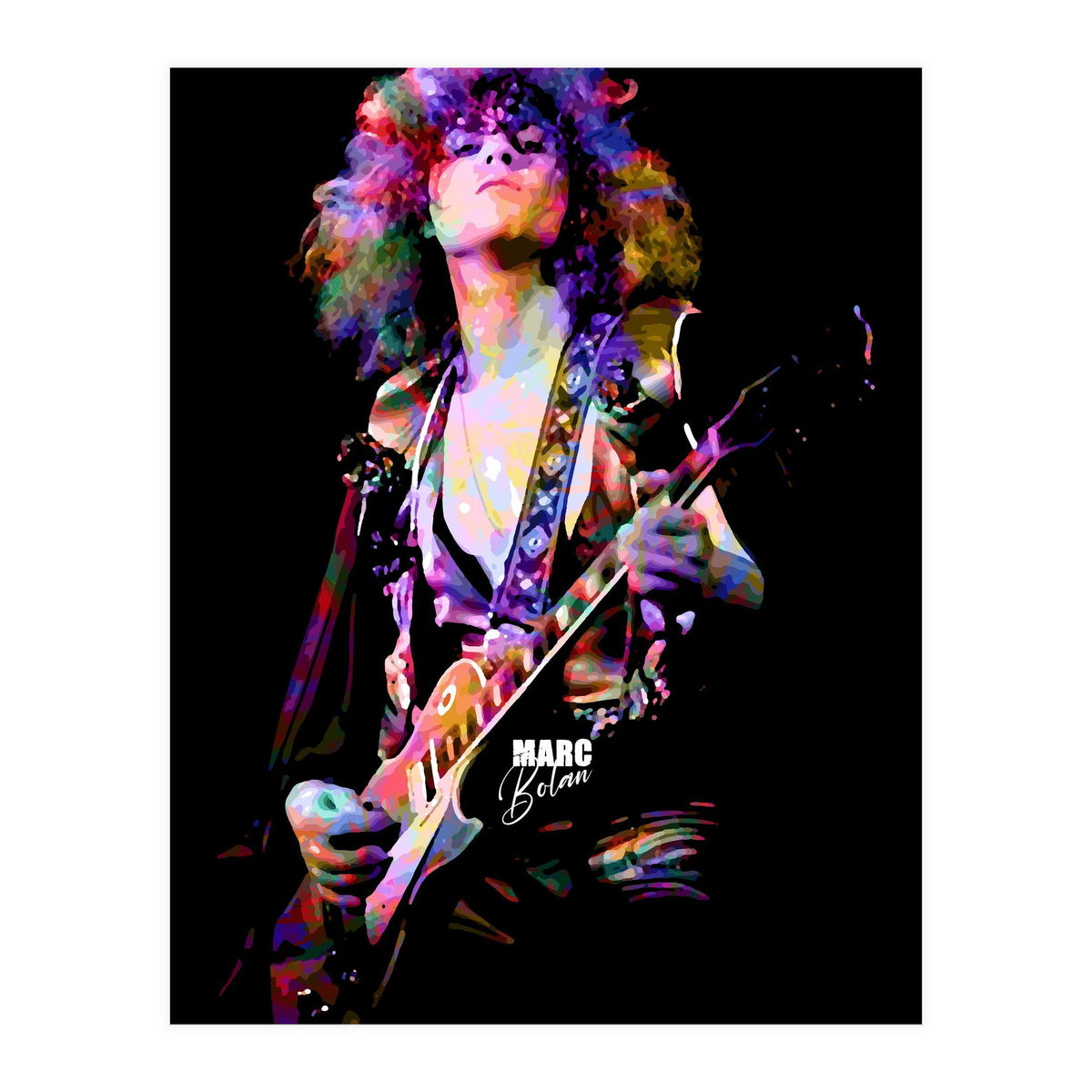 Marc Bolan Musician Legend in Colorful (Print Only)