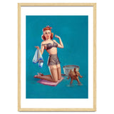 Pinup Girl Bathing A Dog thumbnail