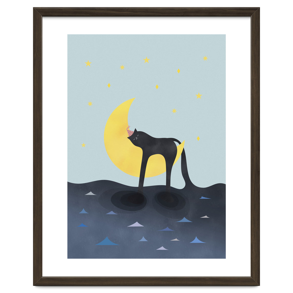 Beauty Sleep - Melting Cat on the crescent moon