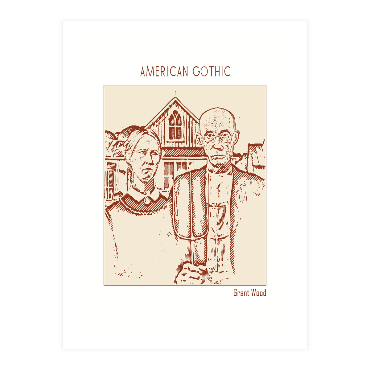 American Gothic – Grant Wood (Print Only)