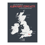 UK & Ireland Map of Alien First Contacts in Movies (Print Only) thumbnail
