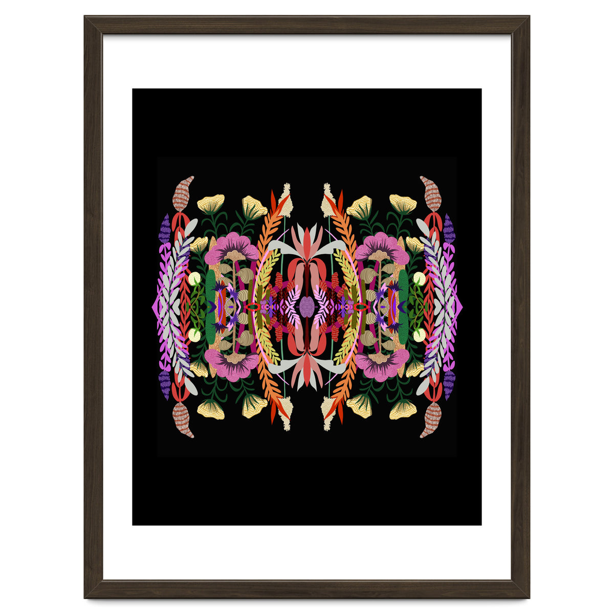 The Butterfly Effect Series 01, Paint Blot Mirror Colorful, Symmetrical Graphic, Eclectic Mandala