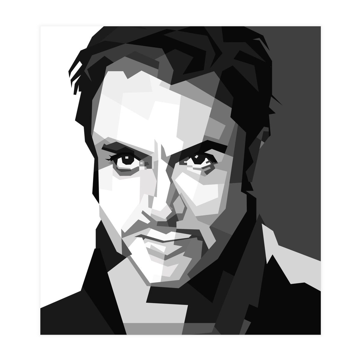 Simon Le Bon British Singer Black Illustration (Print Only)