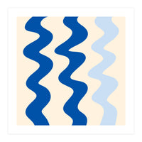 Squiggly Lines - blue and cream (Print Only)