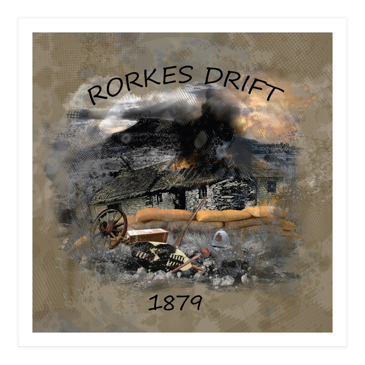Rorkes Drift Battle 1879 (Print Only)