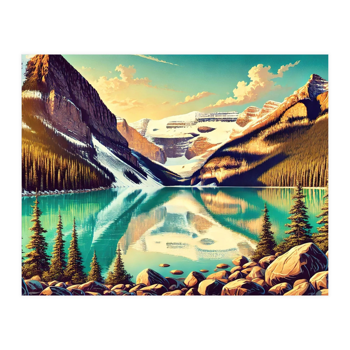 Vintage Lake Louise Banff Poster, Canada (Print Only)