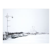 Street light and Bench in Winter snowscape (Print Only)