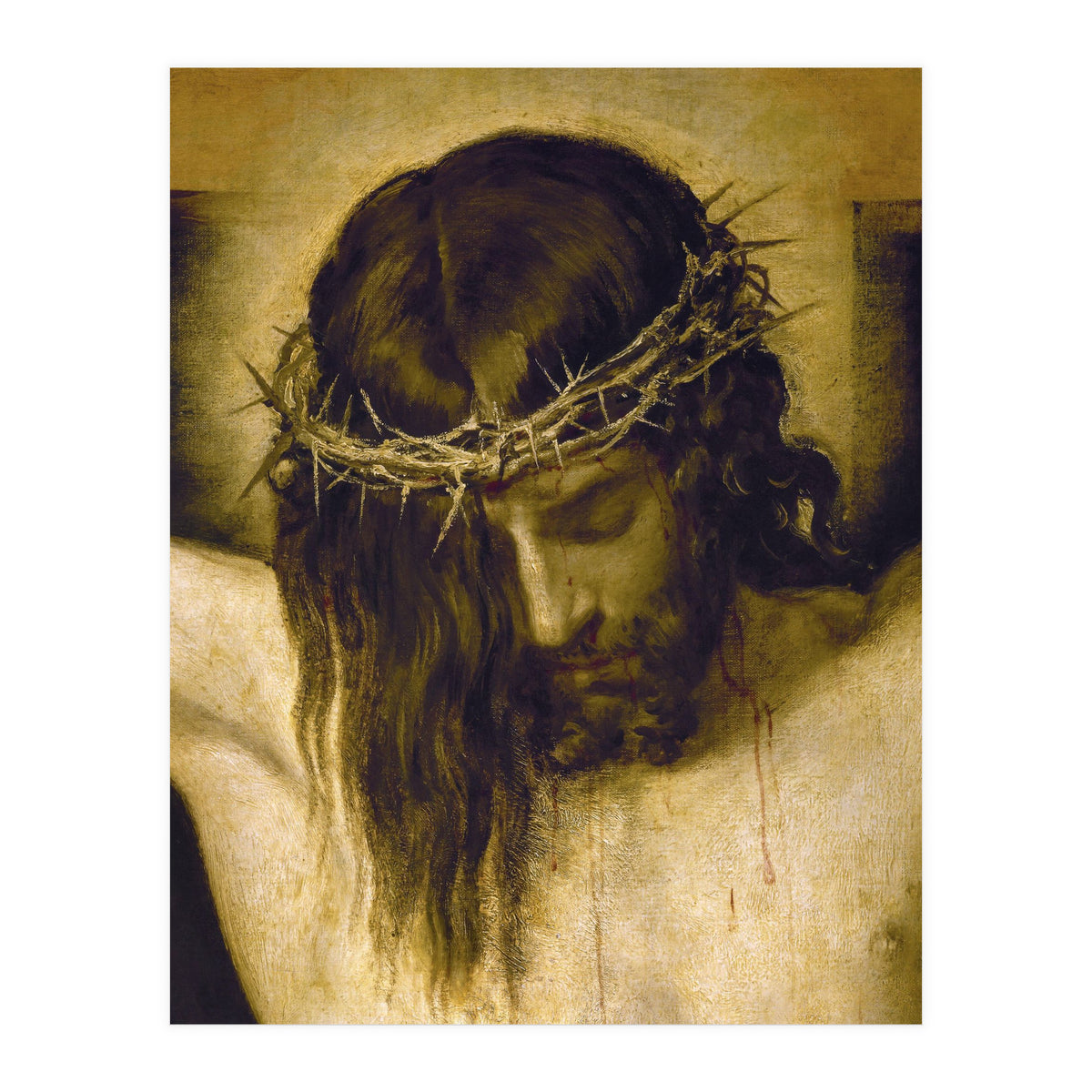 Crucified Christ (detail of the head). Cristo crucificado. Madrid, Prado museum. (Print Only)