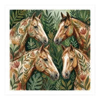 Majestic Floral Horses (Print Only)