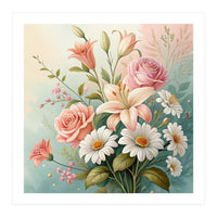 Elegant Pastel Floral Bouquet Illustration (Print Only)