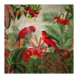 Vintage Rainforest With Tropical Red Parrots (Print Only) thumbnail