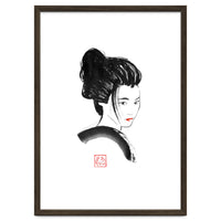 Geisha Face Red Lips