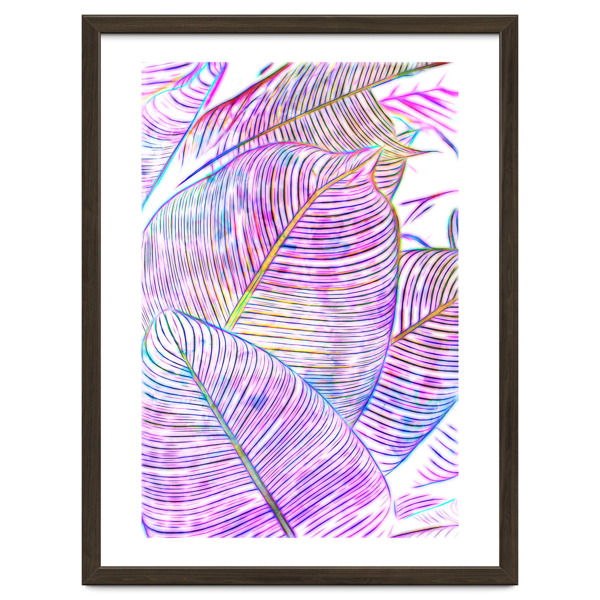 Pink Banana Leaves | Tropical Botanical Jungle | Ultraviolet Purple Nature Plants | Eclectic Forest