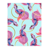 HullaHoops, Eclectic Colorful Fish Graphic Design, Animals Gold Rings Surrealism Quirky (Print Only) thumbnail