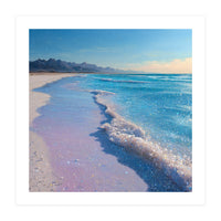 Sparkling Pastel Shoreline with Glittering Turquoise Waves (Print Only)