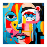 CUBIST HARMONY,  face, the essence of Cubist inspiration in a fragmented vibrant spectrum. (Print Only) thumbnail