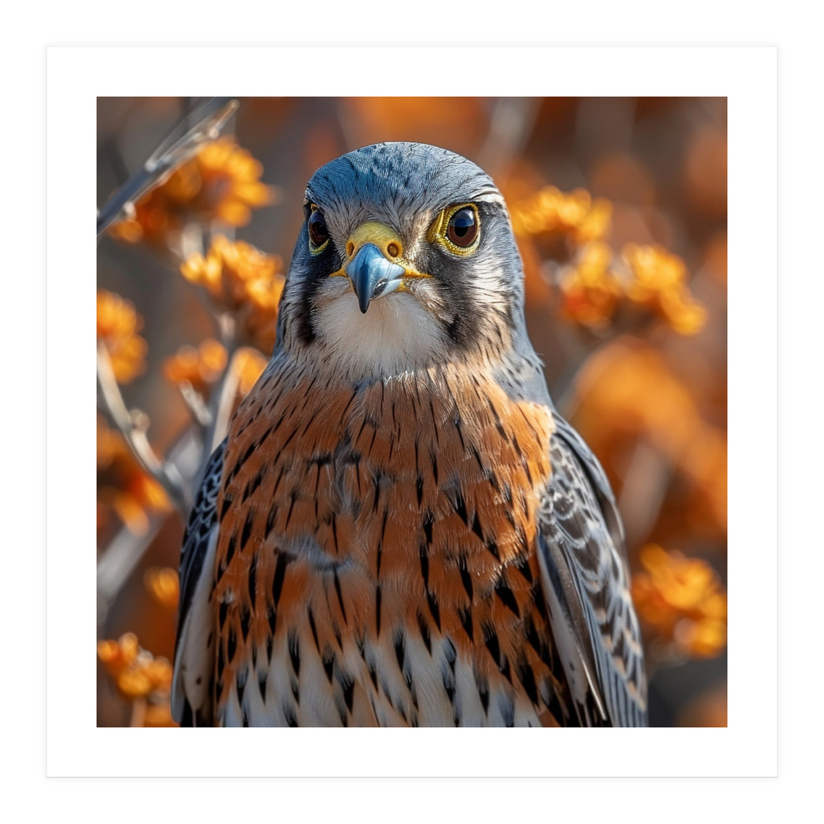 Close Up Of A Kestrel Bird Of Prey (Print Only)