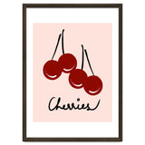 Cherries modern simple minimalistic red cute Fruit wall art thumbnail