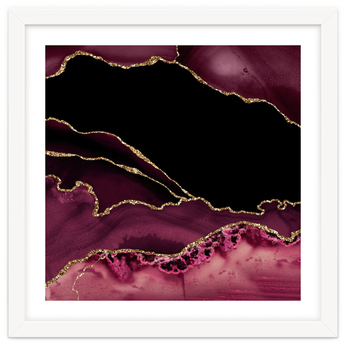 Burgundy & Gold Agate Texture 14