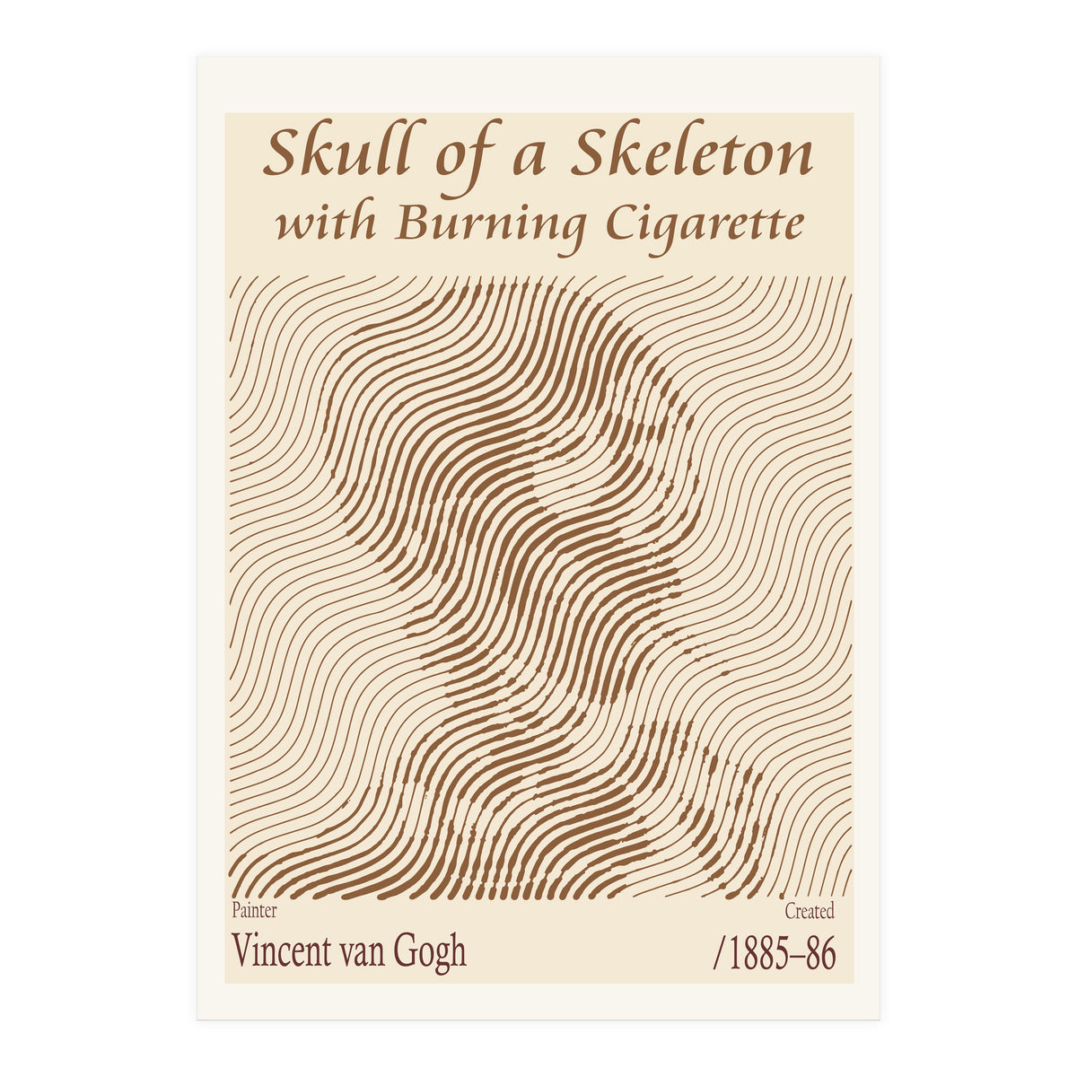 Skull of a Skeleton with Burning Cigarette - Vincent van Gogh (1885–86) (Print Only)