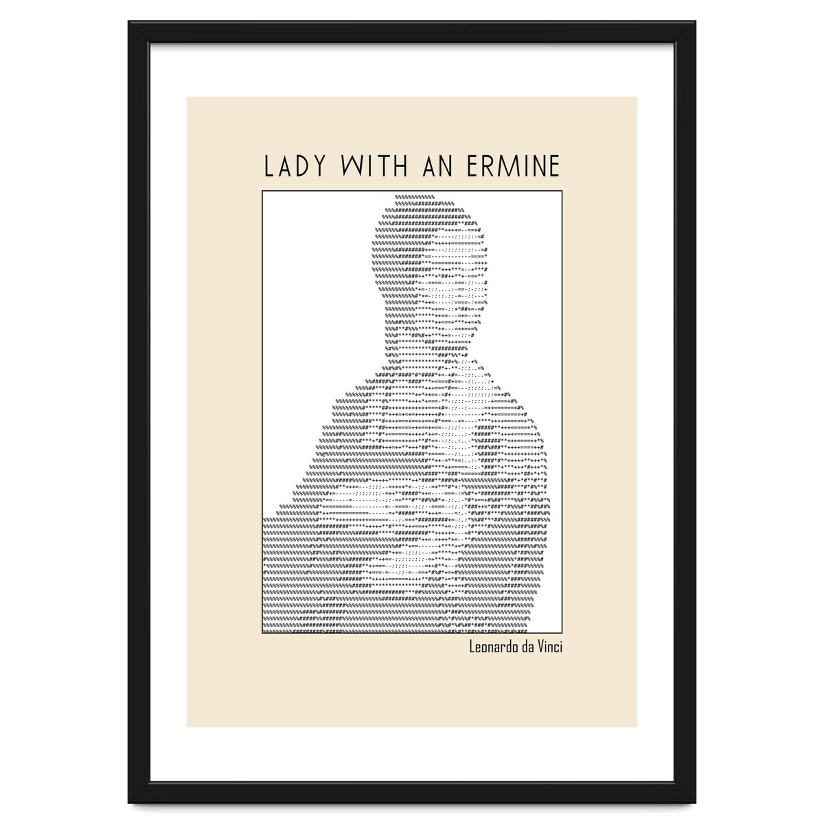 Lady With An Ermine – Leonardo Da Vinci Ascii Art