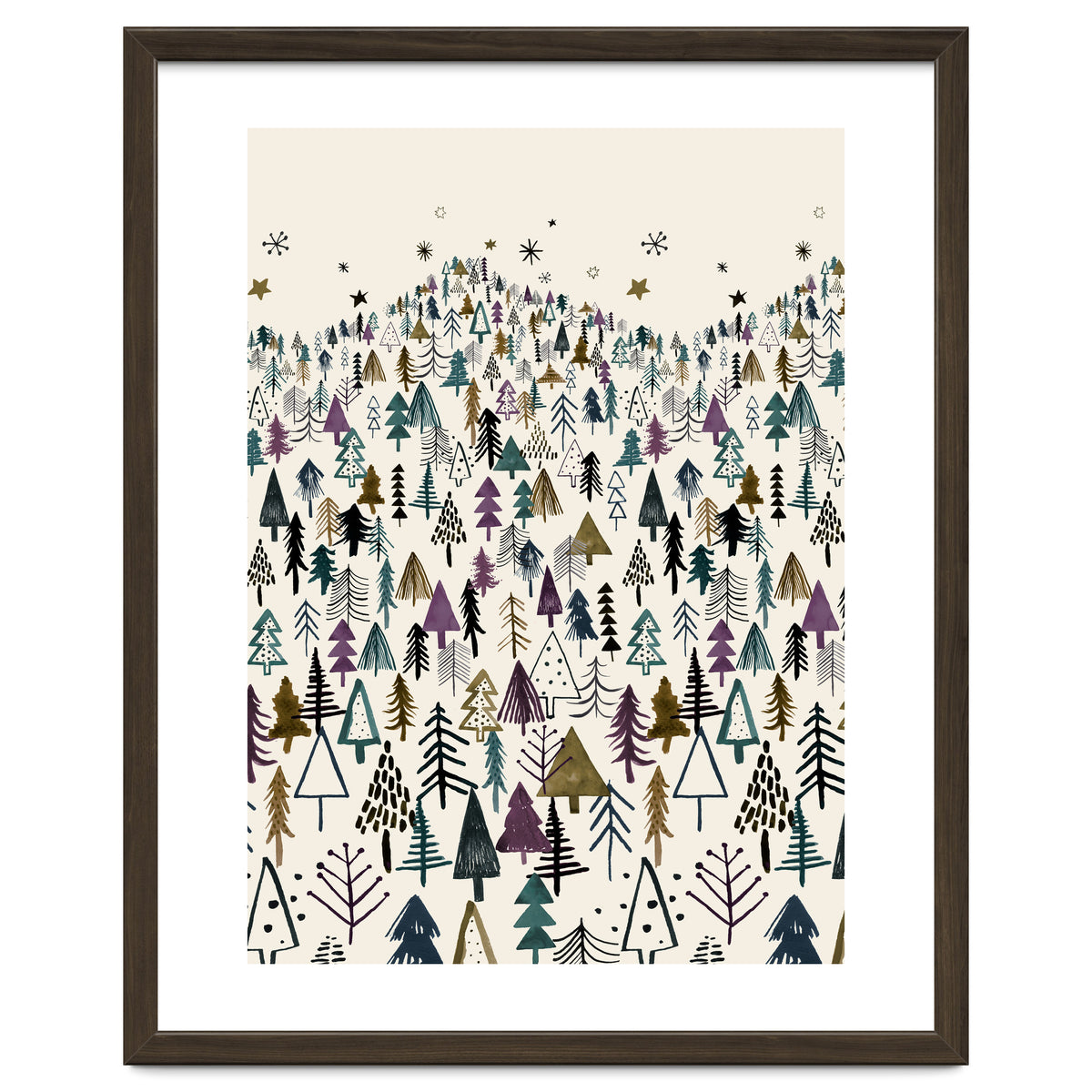 Mountain Forest Trees Winter
