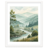 Serene River Valley in Soft Watercolor thumbnail