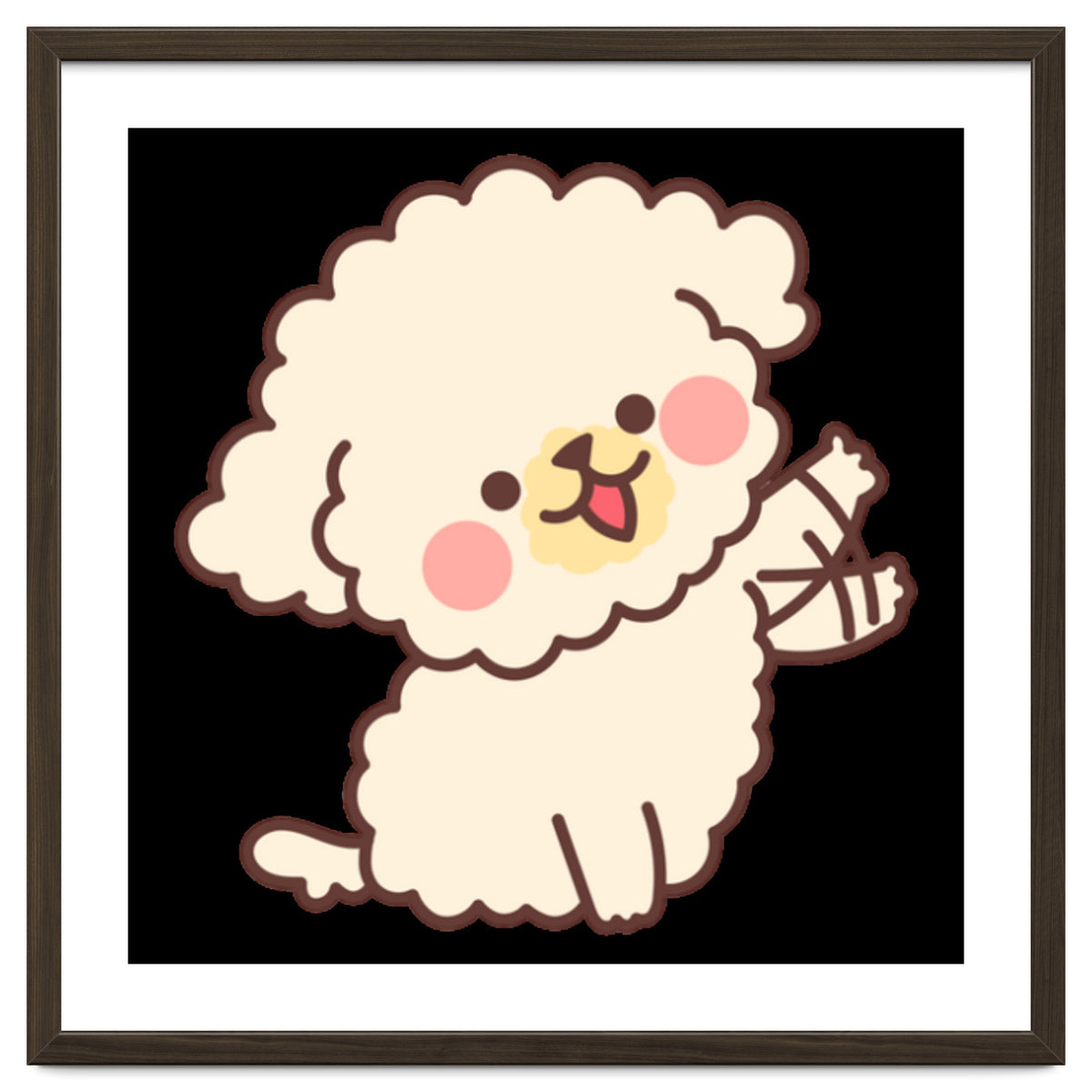 Cute Dog Happily Waving His Paw