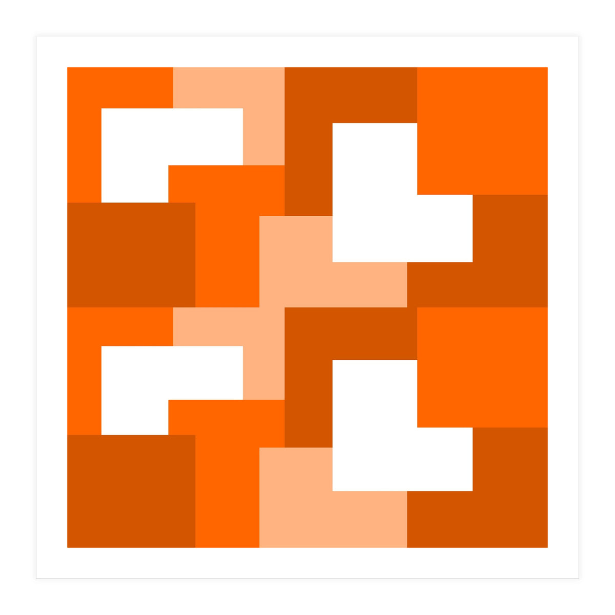 Orange Abstract Square Tiles (Print Only)