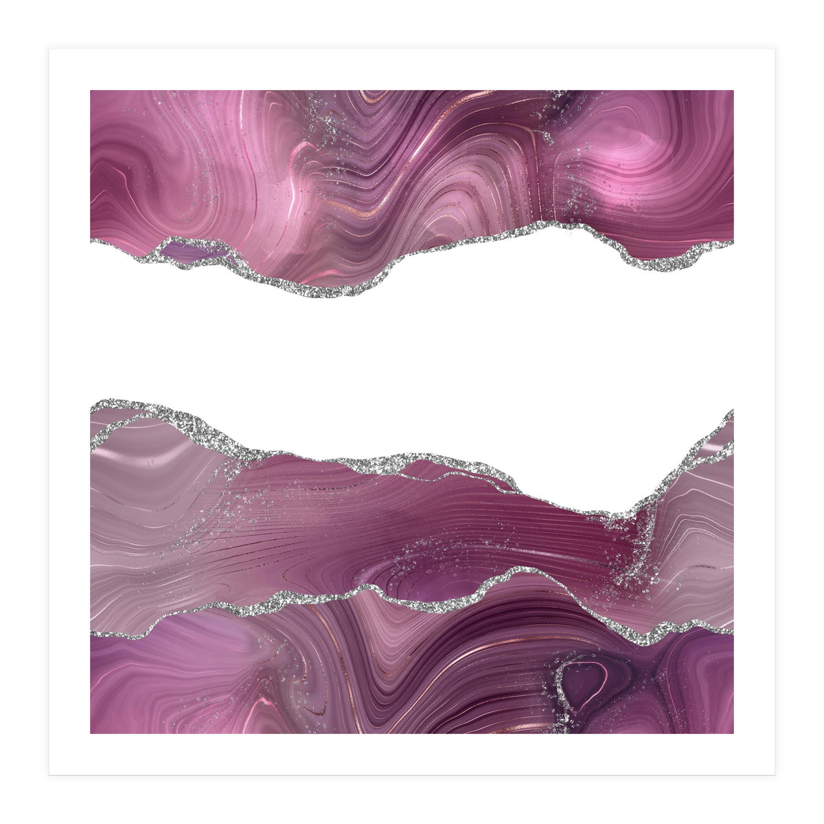 Mauve & Silver Agate Texture 08  (Print Only)