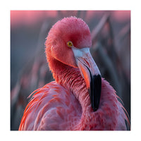 Pink Flamingo Bird Close Up Portrait (Print Only)