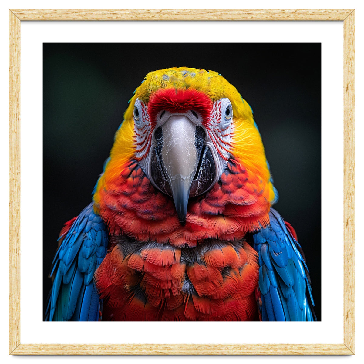 Close Up Portrait Of A Colorful Macaw Parrot