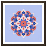 Mandala flower - blue and coral thumbnail